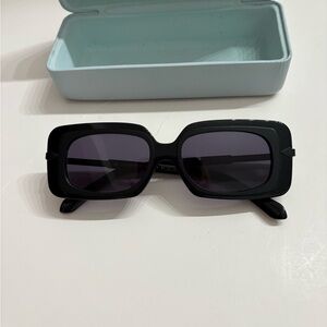 Karen Walker Black Rectangular Sunglasses